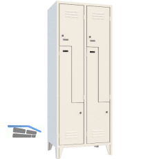 Z-Garderobenschrank Abteilanzahl 4 RAL7035 lichtgrau