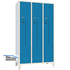 Z-Garderobenschrank Abteilanzahl 6 RAL7035/5010 grau/blau