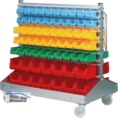 ALLIT Fahrregal ProfiPlus 1200 x 730 x 1160 mm mit 128 Sichtlagerk�sten