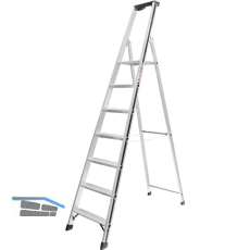ALU-PRO Stufenstehleiter mit Plattform Type 70026 7 Stufen L�nge 2,38 m