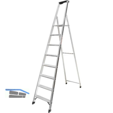 ALU-PRO Stufenstehleiter mit Plattform Type 70026 8 Stufen L�nge 2,63 m