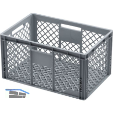 Eurokasten in grau vergittert 600 x 400 x 320 mm