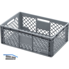 Eurokasten in grau vergittert 600 x 400 x 220 mm