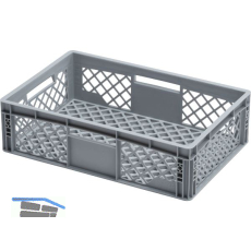 Eurokasten in grau vergittert 600 x 400 x 170 mm