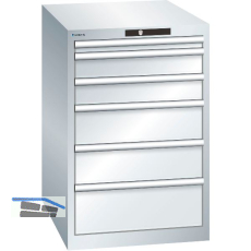 LISTA Schubladenschrank 27x36E 564x725x850mm KEY Lock RAL 7035 6 Laden 75kg