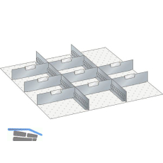 LISTA Einteilungsmaterial Trennw�nde 36E x 36E f�r Fronth�he 75 mm 10-tlg.