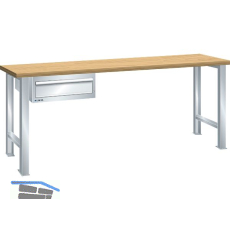 LISTA Werkbank 27x36E Multiplex 2000x750x840mm KEY Lock RAL7035 1 Lade 75kg