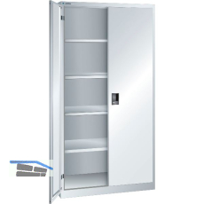LISTA Fl�gelt�rschrank 1000x400x1950 KEY Lock RAL7035 Vollblech-Fl�gelt�ren