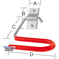 Skihalter verzinkt rot gummiert