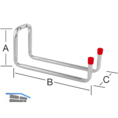 Ger�tehalter 120 x 325 x 90 mm verzinkt rote Endkappen