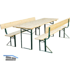 Biertischgarnitur 3-teilig mit R�ckenlehne Tischbreite 700 mm