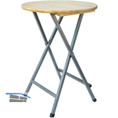 Stehtisch klappbar Metalluntergestell grau Fichte natur � 800 mm
