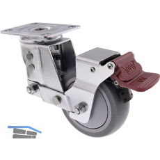 WAGNER Transportger�te-Lenkrolle TPR-Rad grau 100 mm 120 kg