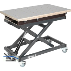 RUWI Hubtisch Premium HPL Schwenk-Lochrasterplatte mit seitlichem Profil