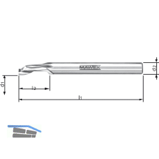 MAWEX Bohrnutenfr�ser HSS 7X14X60 mm einschneidig spiralig