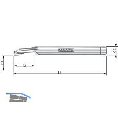 MAWEX Spezial-Bohrnutenfr�ser HSS 5X12X60 mm einschneidig spiralig