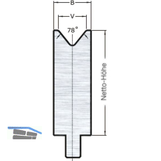LVD Stone-Radius bei Standard 1-V-Matrize V=10 L=550 78� 360kN 12-teilig