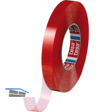 TESA doppelseitiges PET Klebeband 4965 transparent, 38mm x 50 Meter