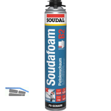 Soudal 1K - Pistolenschaum Gunfoam B2 750ml mit PDR, - 45L Ausbeute