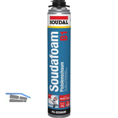 Soudal 1K - Pistolenschaum Soudafoam GUN B1 750ml, - 45L Ausbeute