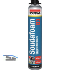 Soudal 1K Brunnen-Pistolenschaum 750ml B3, - 35L Ausbeute