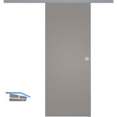 SOLIDO Glasschiebet�r Set BlackShine, Beschl�ge/Muschelgriff silber, 920x2100