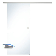 SOLIDO Glasschiebet�r Set Klarglas, Beschl�ge/Muschelgriff silber, 920x2100