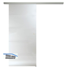 SOLIDO Glasschiebet�r Set Liga 4 Reflo, Beschl�ge/Muschelgriff silber, 920x2100