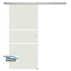 SOLIDO Glasschiebet�r Set Sensita 101, Beschl�ge/Muschelgriff silber, 920x2100