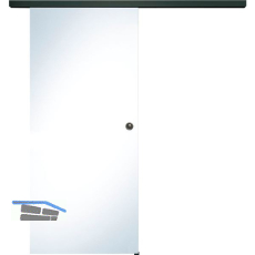 SOLIDO Glasschiebet�r Set Reflo, Beschl�ge/Muschelgriff schwarz, 820x2100