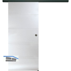 SOLIDO Glasschiebet�r Set Liga 4 Sat. Beschl�ge/Muschelgriff schwarz, 920x2100