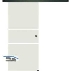 SOLIDO Glasschiebet�r Set Sensita 101, Beschl�ge/Muschelgriff schwarz, 820x2100