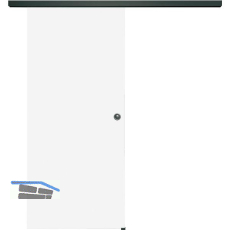 SOLIDO Glasschiebet�r Set Satiniert, Beschl�ge/Muschelgriff schwarz, 920 x 2100