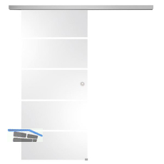 SOLIDO Glasschiebet�r Set Sensita 15, Beschl�ge/Muschelgriff silber, 920x2100