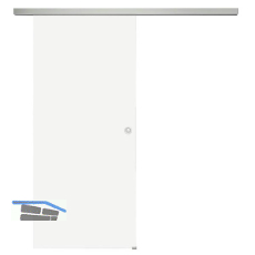 SOLIDO Glasschiebet�r Set Satiniert, Beschl�ge/Muschelgriff silber, 820x2100