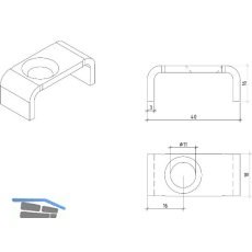 Halteklammer Oberteil f�r Maschenweite 33 x 11 mm