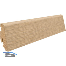 HARO Massiv-Sockelleiste furniert Eiche lichtwei� strukturiert versiegelt, 19x58