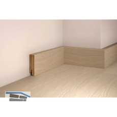 TILO Sockelleiste Eiche Alpin wei�, massiv, versiegelt, geb�rstet 17/50