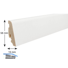 HARO Sockelleiste Massivholzkern wei� foliert strong, 19/58