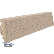 HARO Massiv-Sockelleiste furniert Eiche sandgrau strukturiert ge�lt, 19x58