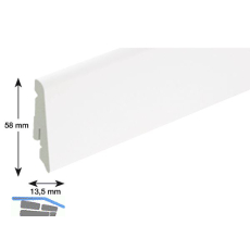 HARO Sockelleiste wei�, wasserfest 13,5/58