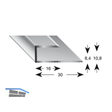 K�GELE Gleitabschlussprofil U Alu silber eloxiert 8/1000 mm