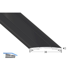K�GELE Abdeckprofil Alu schwarz, selbstklebend, Breite 38 mm, 1000 mm