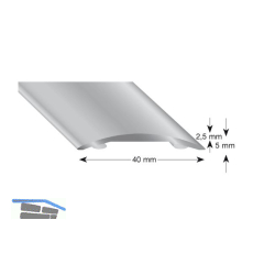 K�GELE Hohlflachprofil Alu silber eloxiert, selbstklebend, 40/1000 mm