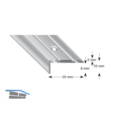 K�GELE Treppenwinkel Alu silber eloxiert, gelocht, 25/10/2700 mm
