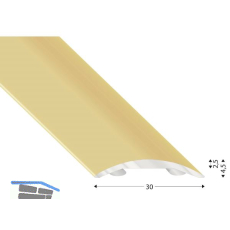 K�GELE Hohlflachprofil Alu sand eloxiert, selbstklebend, 30/2700 mm