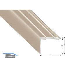 K�GELE Treppenwinkel Alu Edelstahloptik, selbstklebend, 25/20/2700 mm