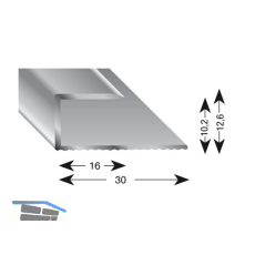 K�GELE Gleitabschlussprofil U Alu silber eloxiert 10/2700 mm
