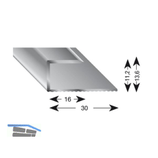 K�GELE Gleitabschlussprofil U Alu silber eloxiert 11/2700 mm
