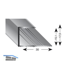 K�GELE Gleitabschlussprofil U Alu silber eloxiert 15/2700 mm